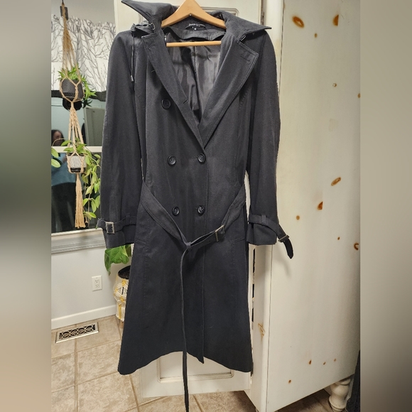GK Direct women's black trench coat - Picture 1 of 8